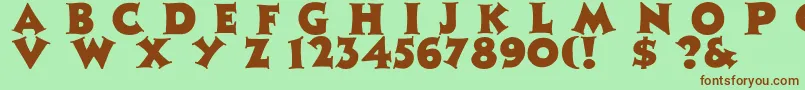Zaleskicaps Font – Brown Fonts on Green Background