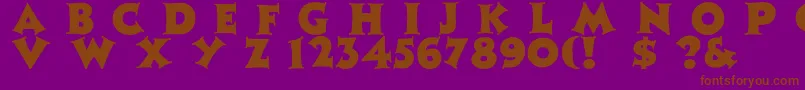Zaleskicaps Font – Brown Fonts on Purple Background