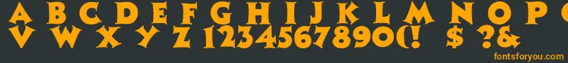 Zaleskicaps Font – Orange Fonts on Black Background