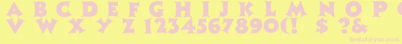 Zaleskicaps Font – Pink Fonts on Yellow Background