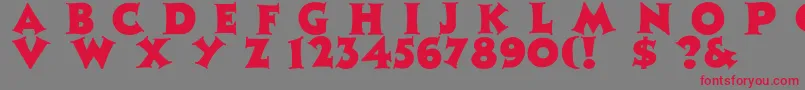 Zaleskicaps Font – Red Fonts on Gray Background