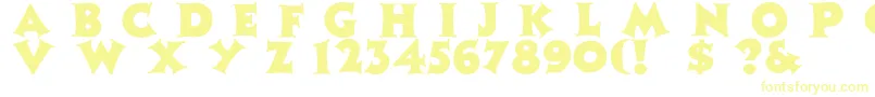 Zaleskicaps Font – Yellow Fonts on White Background
