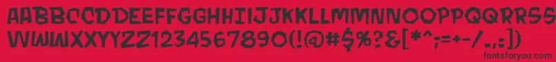 Fonte MondobeyondoBb – fontes pretas em um fundo vermelho