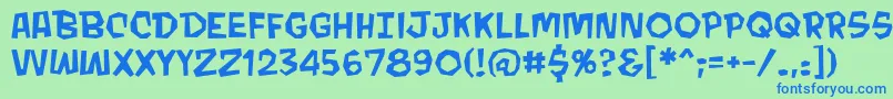 MondobeyondoBb Font – Blue Fonts on Green Background