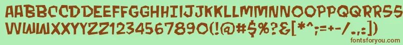 MondobeyondoBb Font – Brown Fonts on Green Background