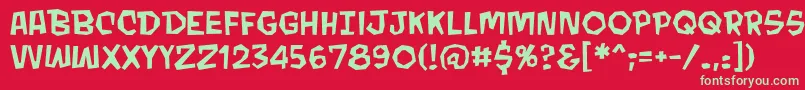 MondobeyondoBb Font – Green Fonts on Red Background