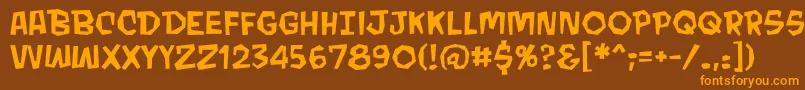 MondobeyondoBb Font – Orange Fonts on Brown Background