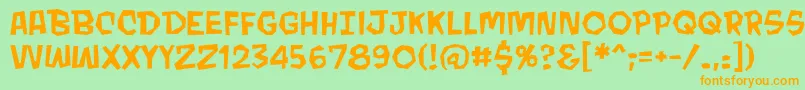 MondobeyondoBb Font – Orange Fonts on Green Background