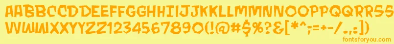 MondobeyondoBb Font – Orange Fonts on Yellow Background