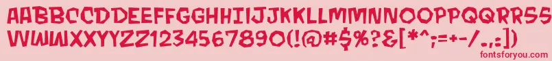 MondobeyondoBb Font – Red Fonts on Pink Background