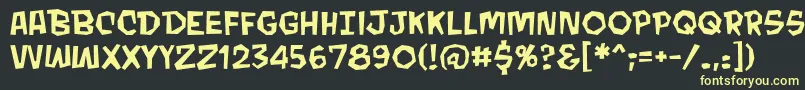 MondobeyondoBb Font – Yellow Fonts on Black Background