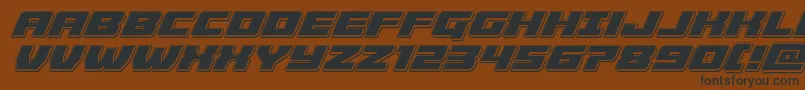 Czcionka Cruiserfortresspunchital – czarne czcionki na brązowym tle