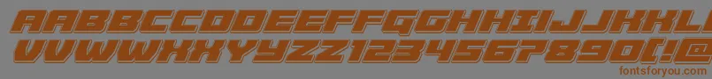 Saiba mais sobre a fonte Cruiserfortresspunchital Fonte Cruiserfortresspunchital – fontes marrons em um fundo cinza