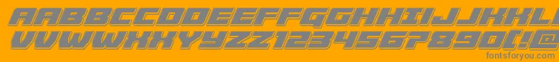 Cruiserfortresspunchital-Schriftart – Graue Schriften auf orangefarbenem Hintergrund