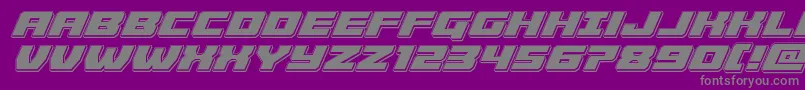 Weitere Informationen zur Cruiserfortresspunchital-Schriftart Cruiserfortresspunchital-Schriftart – Graue Schriften auf violettem Hintergrund