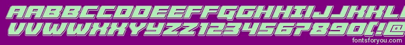 Cruiserfortresspunchital Font – Green Fonts on Purple Background