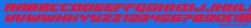Cruiserfortresspunchital Font – Red Fonts on Blue Background