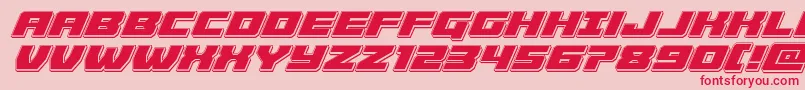 Cruiserfortresspunchital-Schriftart – Rote Schriften auf rosa Hintergrund
