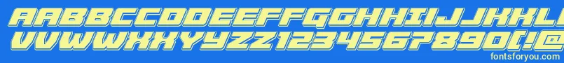 Cruiserfortresspunchital Font – Yellow Fonts on Blue Background