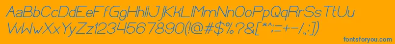 OpticalFiberBoldItalic-Schriftart – Blaue Schriften auf orangefarbenem Hintergrund