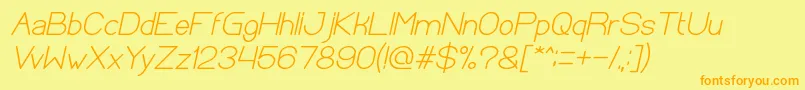 OpticalFiberBoldItalic Font – Orange Fonts on Yellow Background