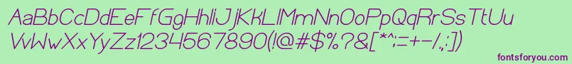 OpticalFiberBoldItalic Font – Purple Fonts on Green Background