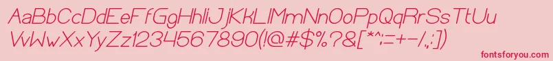 OpticalFiberBoldItalic-Schriftart – Rote Schriften auf rosa Hintergrund