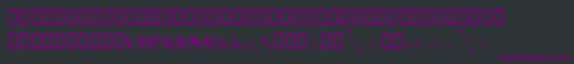 Czcionka BKaj – fioletowe czcionki na czarnym tle
