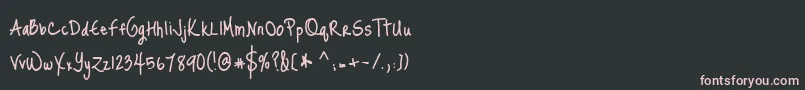 Justmeagaindownhere Font – Pink Fonts on Black Background