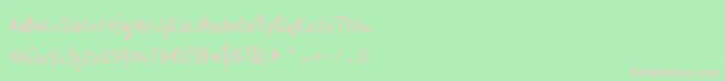 Justmeagaindownhere Font – Pink Fonts on Green Background