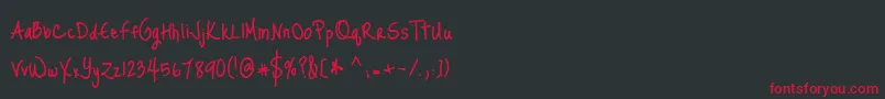 Justmeagaindownhere Font – Red Fonts on Black Background