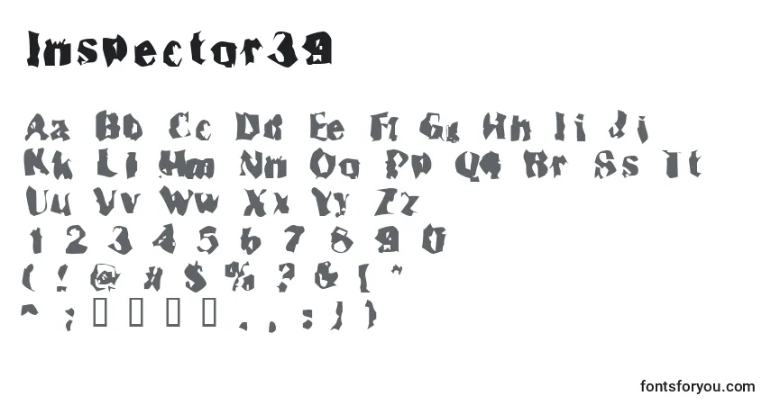 Inspector39-fontti – aakkoset, numerot, erikoismerkit