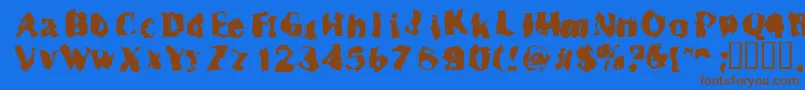 Inspector39 Font – Brown Fonts on Blue Background