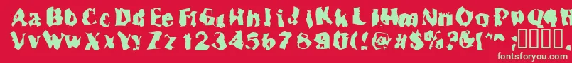 Fonte Inspector39 – fontes verdes em um fundo vermelho