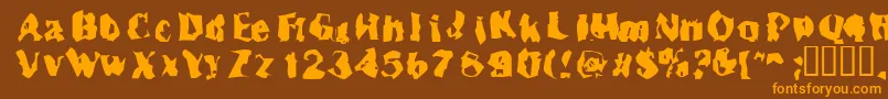 Inspector39 Font – Orange Fonts on Brown Background
