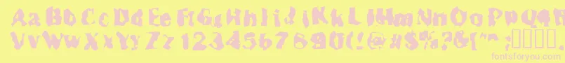 Inspector39 Font – Pink Fonts on Yellow Background