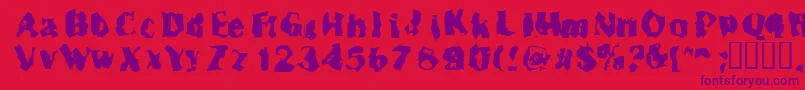 Inspector39 Font – Purple Fonts on Red Background