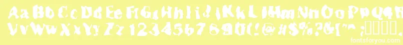 フォントInspector39 – 黄色い背景に白い文字
