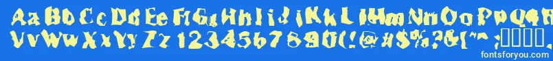 Inspector39 Font – Yellow Fonts on Blue Background