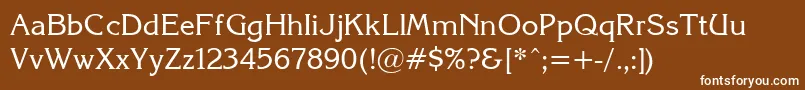 Korinna Font – White Fonts on Brown Background