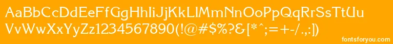 Korinna Font – White Fonts on Orange Background