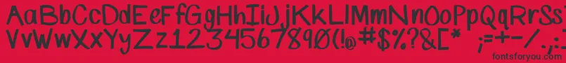フォントSpMarkerFont – 赤い背景に黒い文字