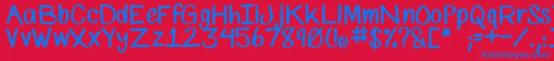 SpMarkerFont Font – Blue Fonts on Red Background