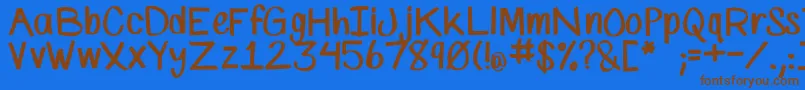 SpMarkerFont Font – Brown Fonts on Blue Background