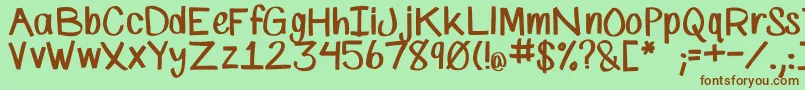 フォントSpMarkerFont – 緑の背景に茶色のフォント