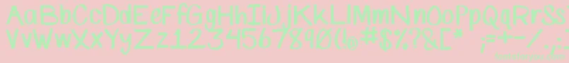 フォントSpMarkerFont – ピンクの背景に緑の文字