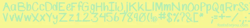 SpMarkerFont Font – Green Fonts on Yellow Background