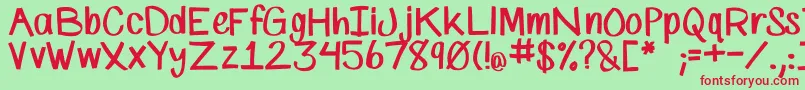 フォントSpMarkerFont – 赤い文字の緑の背景