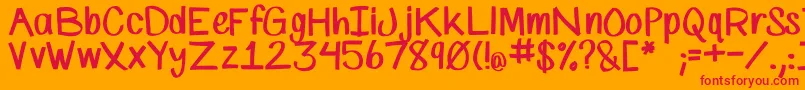 SpMarkerFont Font – Red Fonts on Orange Background