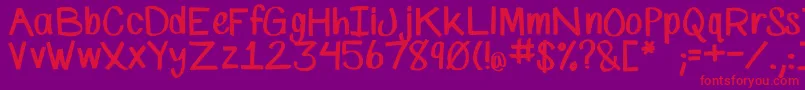 フォントSpMarkerFont – 紫の背景に赤い文字